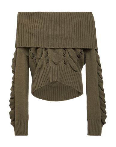 Blumarine Woman Sweater Military Green Size 4 Wool