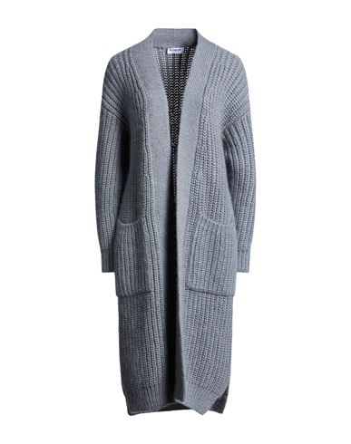Dondup Woman Cardigan Grey Size 4 Wool, Mohair Wool, Polyamide In Blue