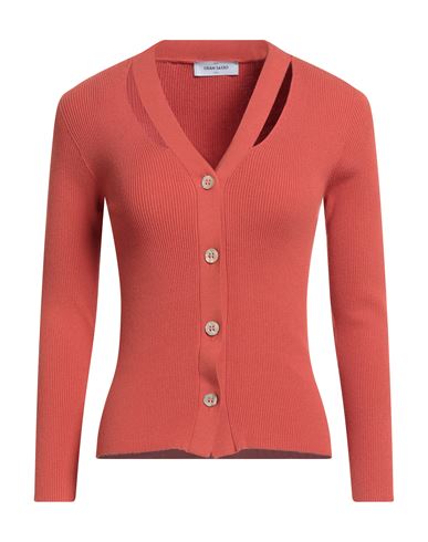 Gran Sasso Woman Cardigan Rust Size 8 Viscose, Polyester In Red