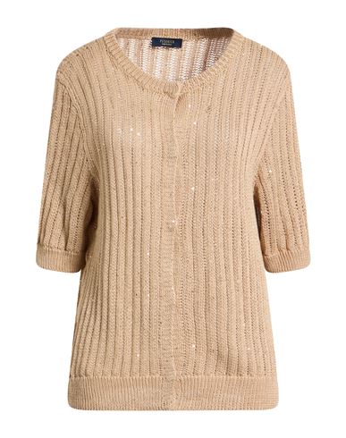 Peserico Easy Woman Cardigan Sand Size 14 Cotton, Polyester In Brown