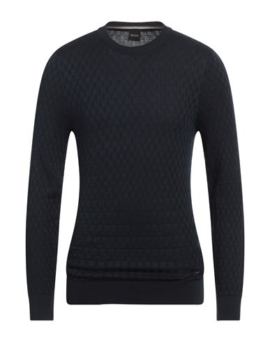 HUGO BOSS BOSS MAN SWEATER MIDNIGHT BLUE SIZE L SILK 