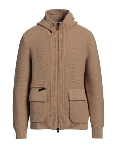 PAOLO PECORA PAOLO PECORA MAN CARDIGAN CAMEL SIZE XL POLYAMIDE, VISCOSE, WOOL, CASHMERE 
