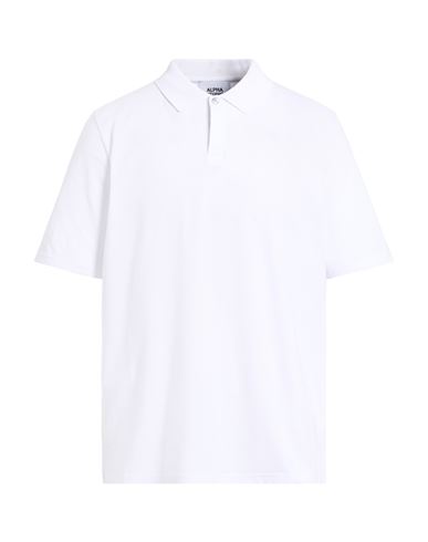 Alpha Studio Man Polo Shirt White Size 44 Cotton, Elastane In White