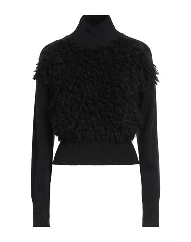 MAX MARA MAX MARA STUDIO WOMAN TURTLENECK BLACK SIZE M VIRGIN WOOL, POLYAMIDE, MOHAIR WOOL, WOOL, ELASTANE 