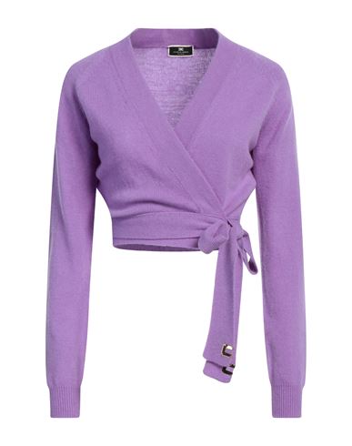 Shop Elisabetta Franchi Woman Wrap Cardigans Purple Size 4 Wool, Cashmere