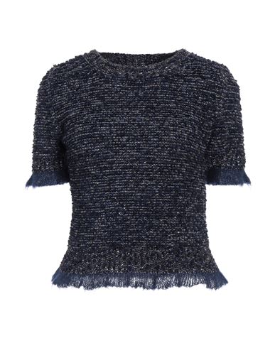 ELISABETTA FRANCHI ELISABETTA FRANCHI WOMAN SWEATER NAVY SIZE 4 POLYAMIDE, WOOL, VISCOSE, MOHAIR WOOL, ALPACA WOOL 