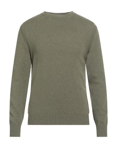 Daniele Fiesoli Man Sweater Military Green Size L Baby Alpaca Wool, Merino Wool In Green