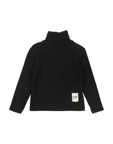 MANUEL RITZ MANUEL RITZ TODDLER BOY TURTLENECK BLACK SIZE 4 VISCOSE, POLYESTER, NYLON, ELASTANE 