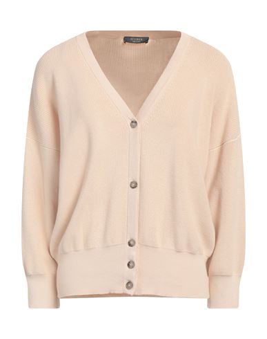 Shop Peserico Easy Woman Cardigan Beige Size 16 Cotton