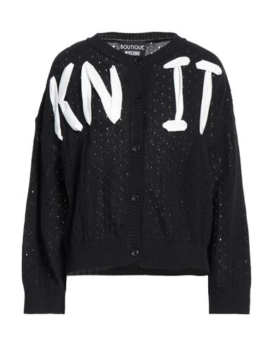 Shop Boutique Moschino Woman Cardigan Black Size 10 Cotton, Polyamide