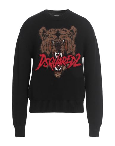 Dsquared2 Man Sweater Black Size L Wool, Polyamide, Cotton, Mohair Wool, Alpaca Wool