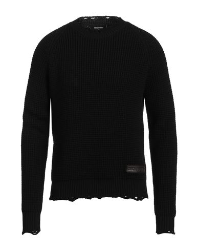 Dsquared2 Man Sweater Black Size L Wool In Black