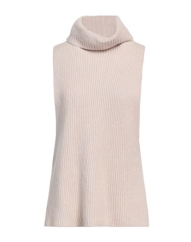 Antonelli Woman Turtleneck Beige Size L Virgin Wool, Silk, Cashmere In Beige