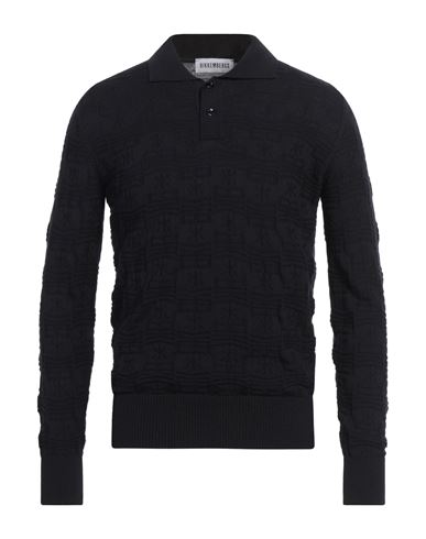 Bikkembergs Man Sweater Midnight Blue Size L Wool In Blue