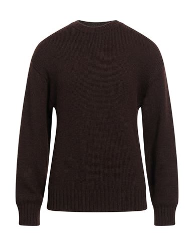 DSQUARED2 DSQUARED2 MAN SWEATER DARK BROWN SIZE L ALPACA WOOL 