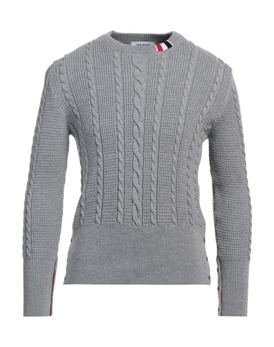 THOM BROWNE THOM BROWNE MAN SWEATER LIGHT GREY SIZE 3 VIRGIN WOOL 