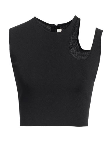 Mugler Woman Top Black Size Xs Viscose, Polyamide In Black