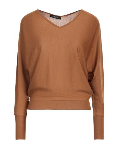 Shop Aragona Woman Sweater Camel Size 6 Merino Wool In Beige