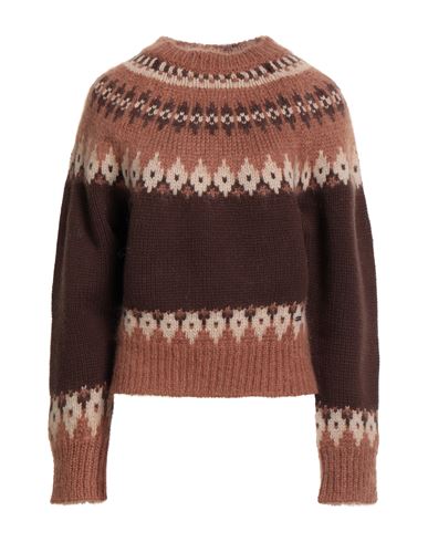 Dsquared2 Woman Sweater Camel Size L Virgin Wool, Mohair Wool, Polyamide, Wool In Multi