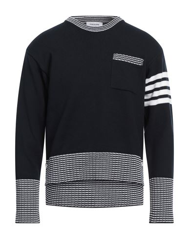 Thom Browne Man Sweater Navy Size 4 Cotton In Navy