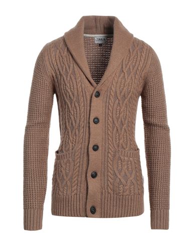 Berna Man Cardigan Camel Size Xxl Acrylic, Polyamide, Wool In Beige