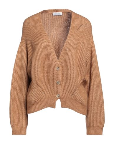 Fabiana Filippi Woman Cardigan Camel Size 4 Alpaca Wool, Cotton In Beige