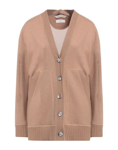 FEDELI FEDELI WOMAN CARDIGAN CAMEL SIZE 6 CASHMERE 