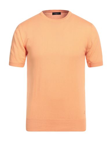 Tombolini Man Sweater Apricot Size 44 Cotton In Orange