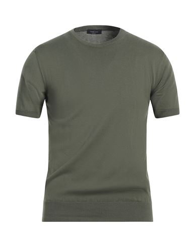 Tombolini Man Sweater Military Green Size 46 Cotton In Green