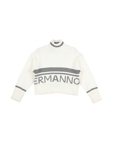 Ermanno Scervino Junior Toddler Girl Turtleneck Cream Size 4 Cotton, Cashmere In White