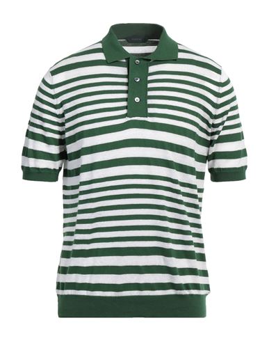 Zanone Man Sweater Green Size 42 Cotton, Linen In Green