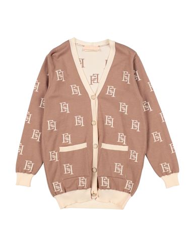 ELISABETTA FRANCHI ELISABETTA FRANCHI LA MIA BAMBINA TODDLER GIRL CARDIGAN CAMEL SIZE 6 VISCOSE, POLYESTER, POLYAMIDE 