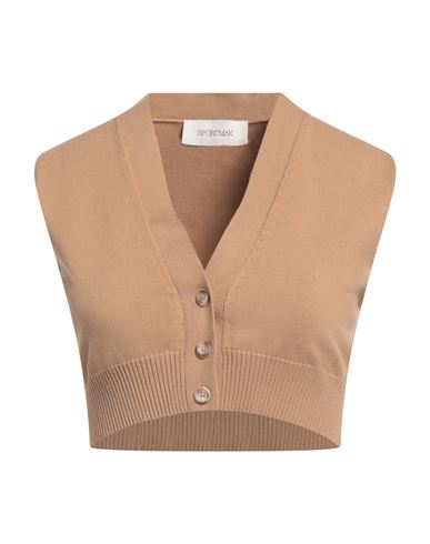 Sportmax Woman Cardigan Camel Size L Viscose, Polyester In Beige