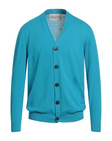 AMARANTO AMARANTO MAN CARDIGAN AZURE SIZE L COTTON 