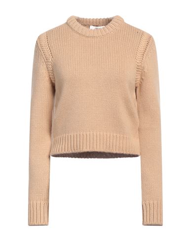 Chloé Woman Sweater Camel Size L Cotton, Cashmere In Beige