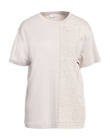 Fabiana Filippi Woman T-shirt Light Grey Size 8 Cotton, Elastane, Modal, Polyester In Grey