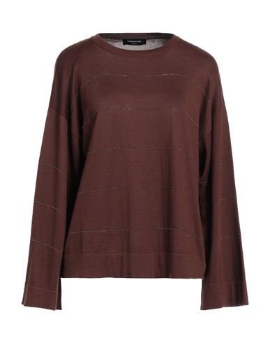 FABIANA FILIPPI FABIANA FILIPPI WOMAN SWEATER CHOCOLATE BROWN SIZE 10 SILK, COTTON, ECOBRASS 