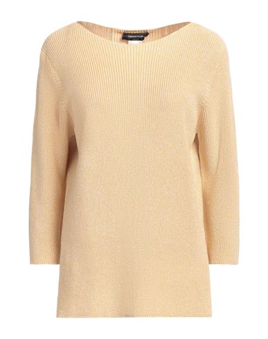 FABIANA FILIPPI FABIANA FILIPPI WOMAN SWEATER SAND SIZE 10 COTTON, VISCOSE, POLYESTER 