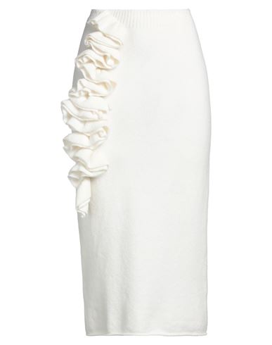 Liviana Conti Woman Midi Skirt Cream Size L Virgin Wool, Polyamide, Cashmere, Elastane