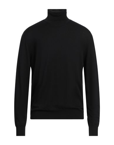 Canali Exclusive Man Turtleneck Black Size 50 Cashmere In Black