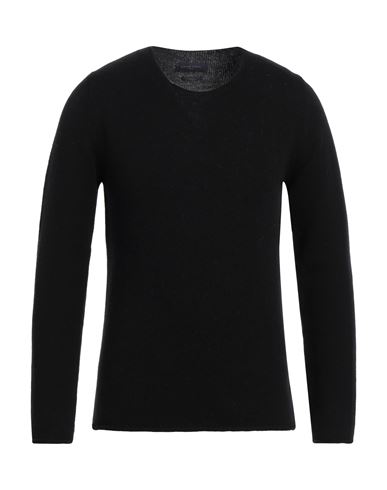 Daniele Fiesoli Man Sweater Black Size M Baby Alpaca Wool, Merino Wool In Black