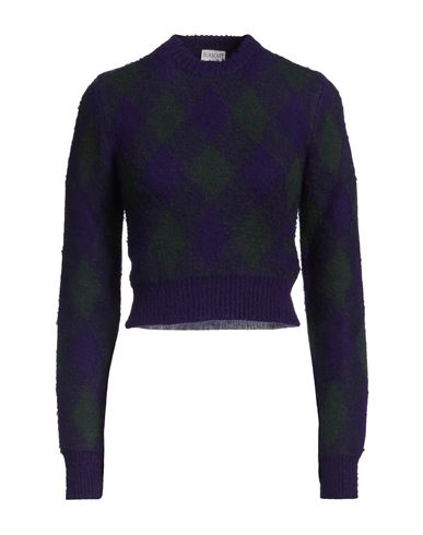 Burberry Woman Sweater Dark Purple Size Xs Wool In Purple