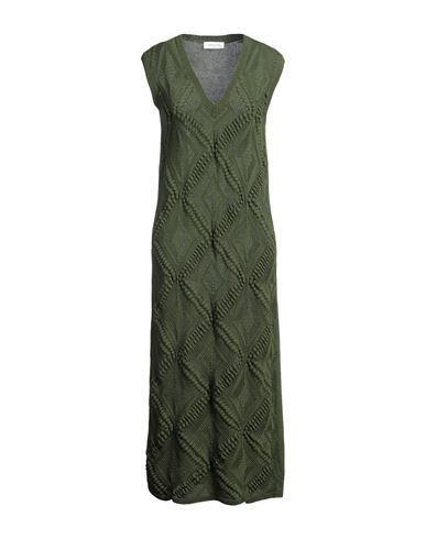 FABIANA FILIPPI FABIANA FILIPPI WOMAN MIDI DRESS MILITARY GREEN SIZE 4 COTTON 