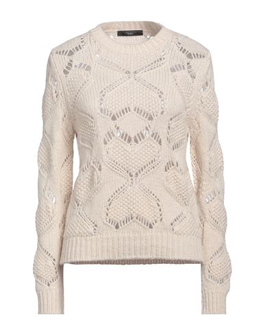 Weekend Max Mara Virgin Wool-blend Open-knit Sweater In Beige
