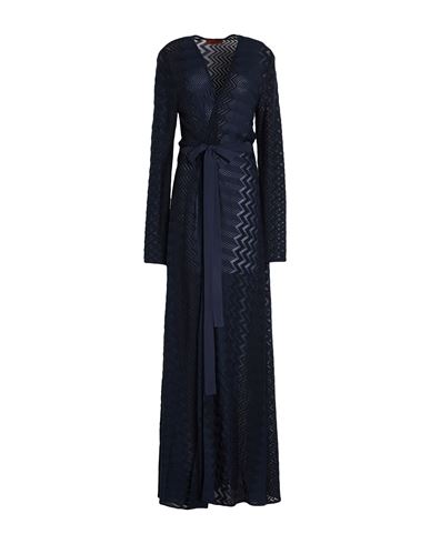Missoni Woman Cardigan Midnight Blue Size 12 Cotton, Viscose