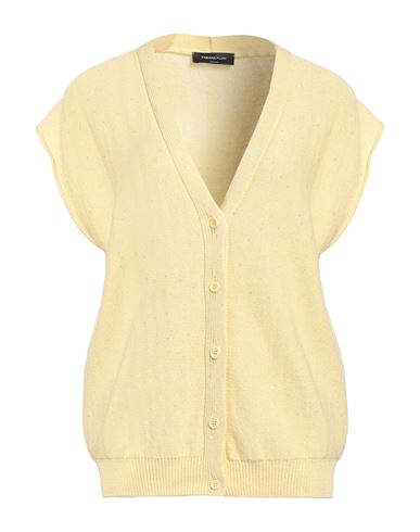 Fabiana Filippi Woman Cardigan Yellow Size 12 Cotton, Linen, Polyester In Yellow