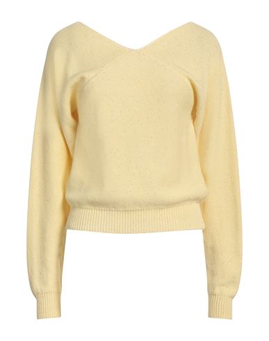 Fabiana Filippi Woman Sweater Yellow Size 8 Cotton, Linen, Polyester In Yellow