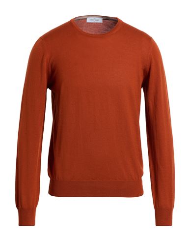 Gran Sasso Man Sweater Rust Size 42 Virgin Wool In Red