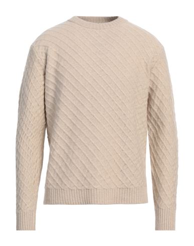 Daniele Fiesoli Man Sweater Beige Size M Merino Wool, Cashmere In Beige