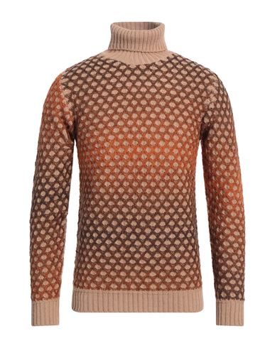 GREY DANIELE ALESSANDRINI GREY DANIELE ALESSANDRINI MAN TURTLENECK RUST SIZE 38 ACRYLIC, WOOL, POLYAMIDE 